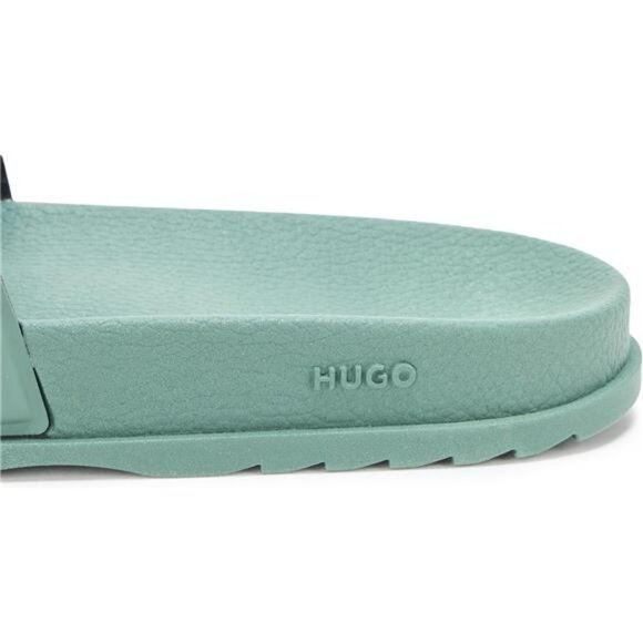 Men's Black Slide Sandals Slip On Contoured Footbed Lightweight Pool Shoes - Picture 4 of 5